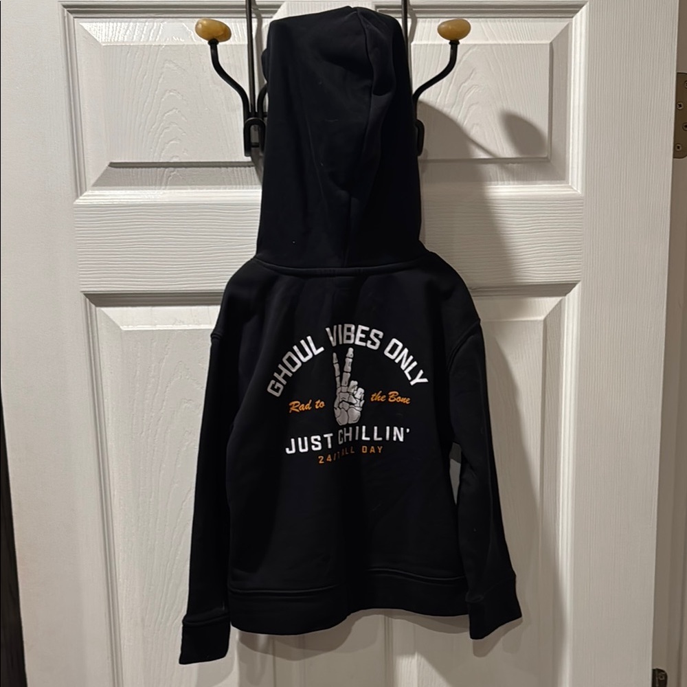 Old Navy Black and White Graphic Hoodie Sweatshirt